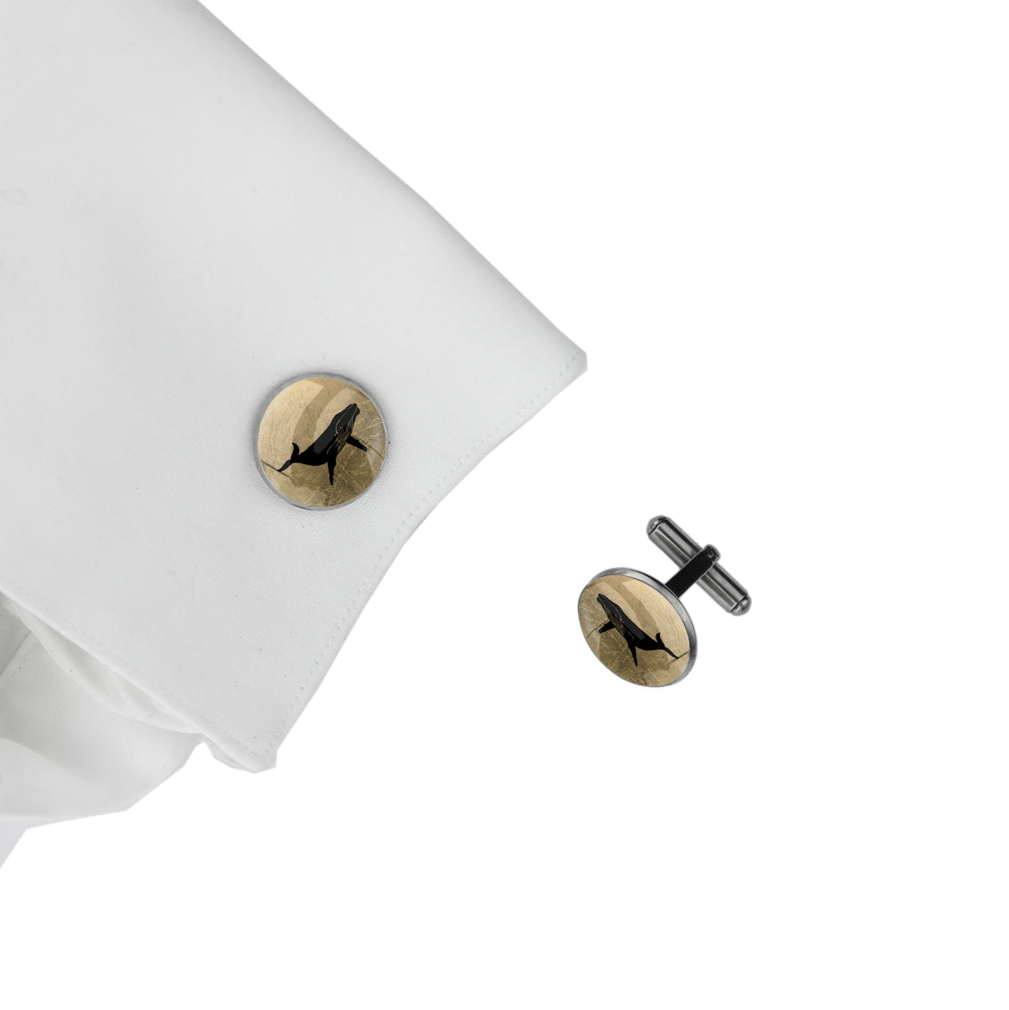 WHALE CIRCLE ELEGANT CUFFLINKS - MFY164