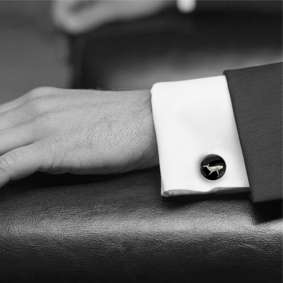 WHALE CIRCLE ELEGANT CUFFLINKS - MFY164