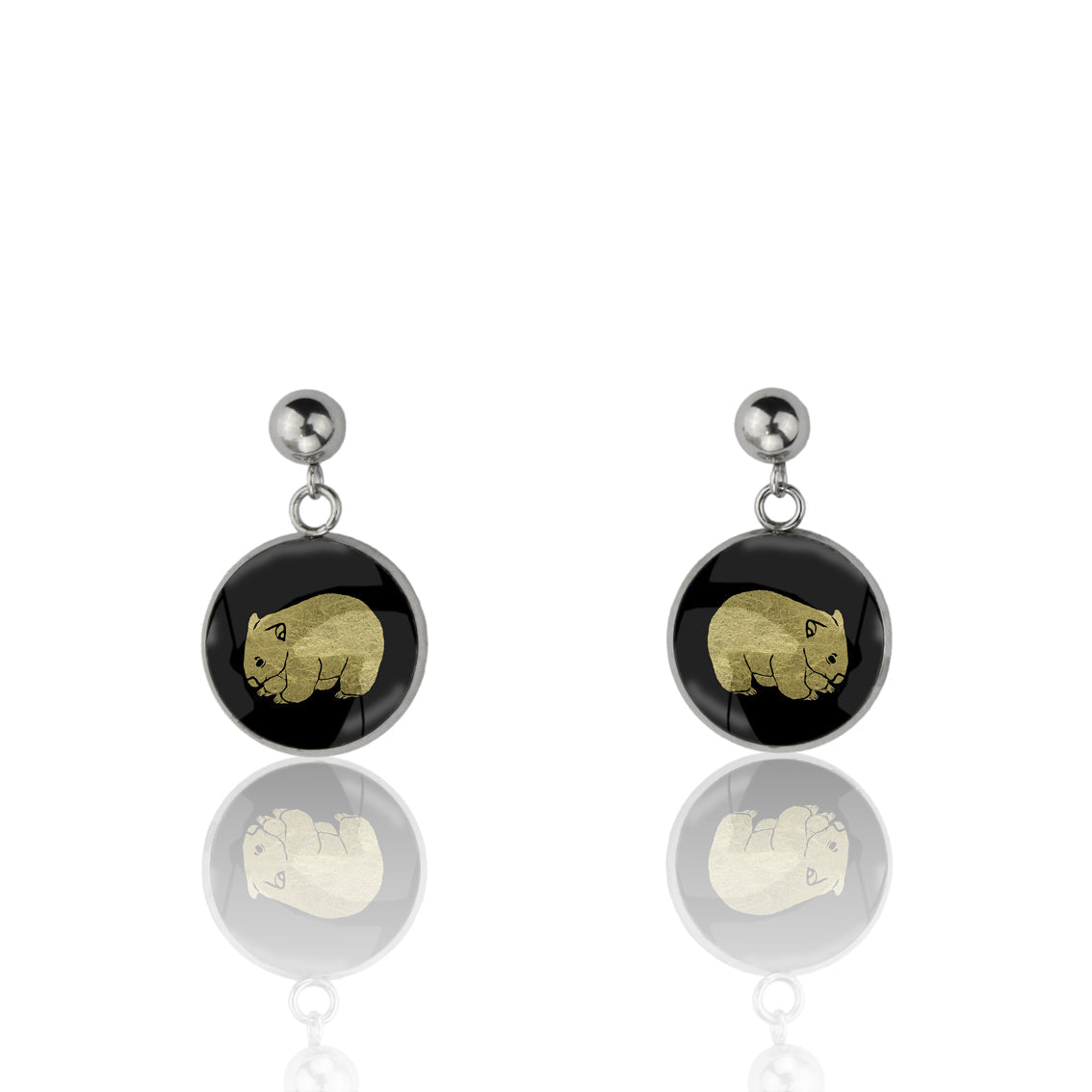 WOMBAT DANGLE DROP CIRCLE EARRINGS - MFY247S - on Satchel