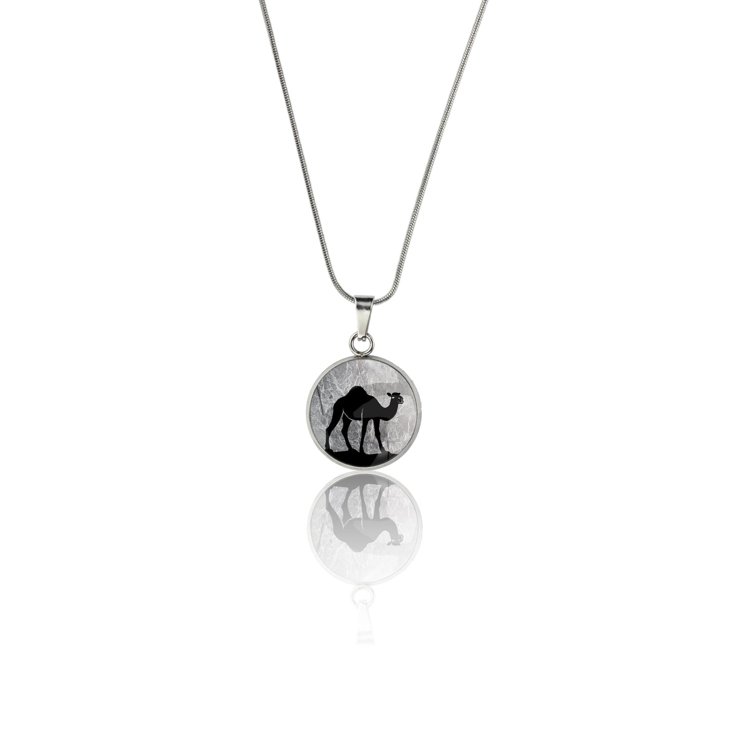 CAMEL XS CIRCLE PENDANT ON A CHAIN NECKLACE - MFY405S - on Satchel